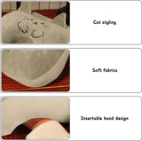 Almohada para dormir de oficina, algodón con memoria, linda almohada con orificio para las orejas, almohada para dormir suave, almohada para dormir de lado, almohada para las orejas para mujeres, niñas y niños (gris gatito) Almohadas ortopédicas cervicales Naty Shop