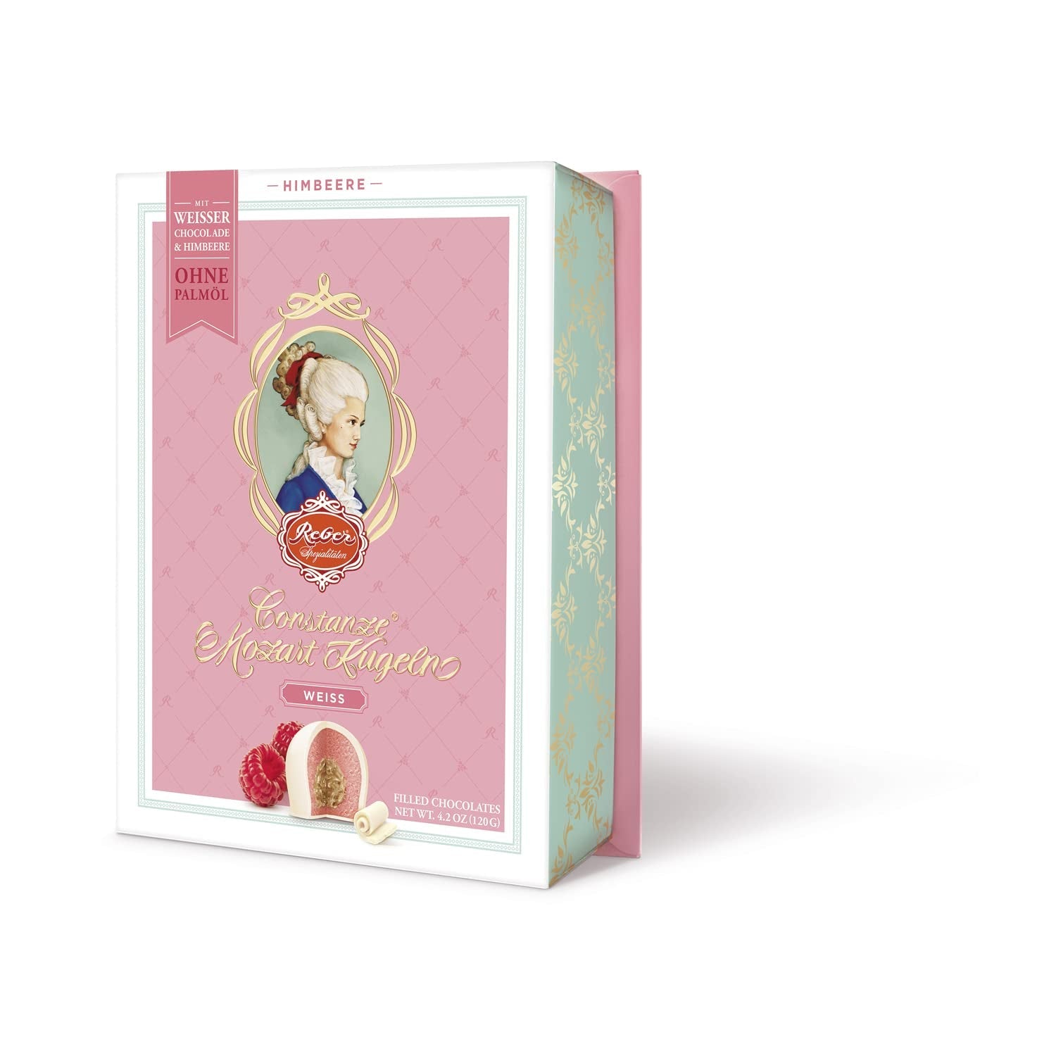Reber Bolitas Mozart con chocolate negro, pack de 6 con mazapán y turrón, vegano - 1 x 120 g