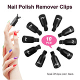 Hanyousheng Nagellacentferner Clips, Nagel Clips, 10 Stück Schwarz Nagelclips, Nagel Klammer, Nails Art ​Gel Cap, Soak off Clip Cap UV Gel Poliermittel Entferner Wrap Nail Tool