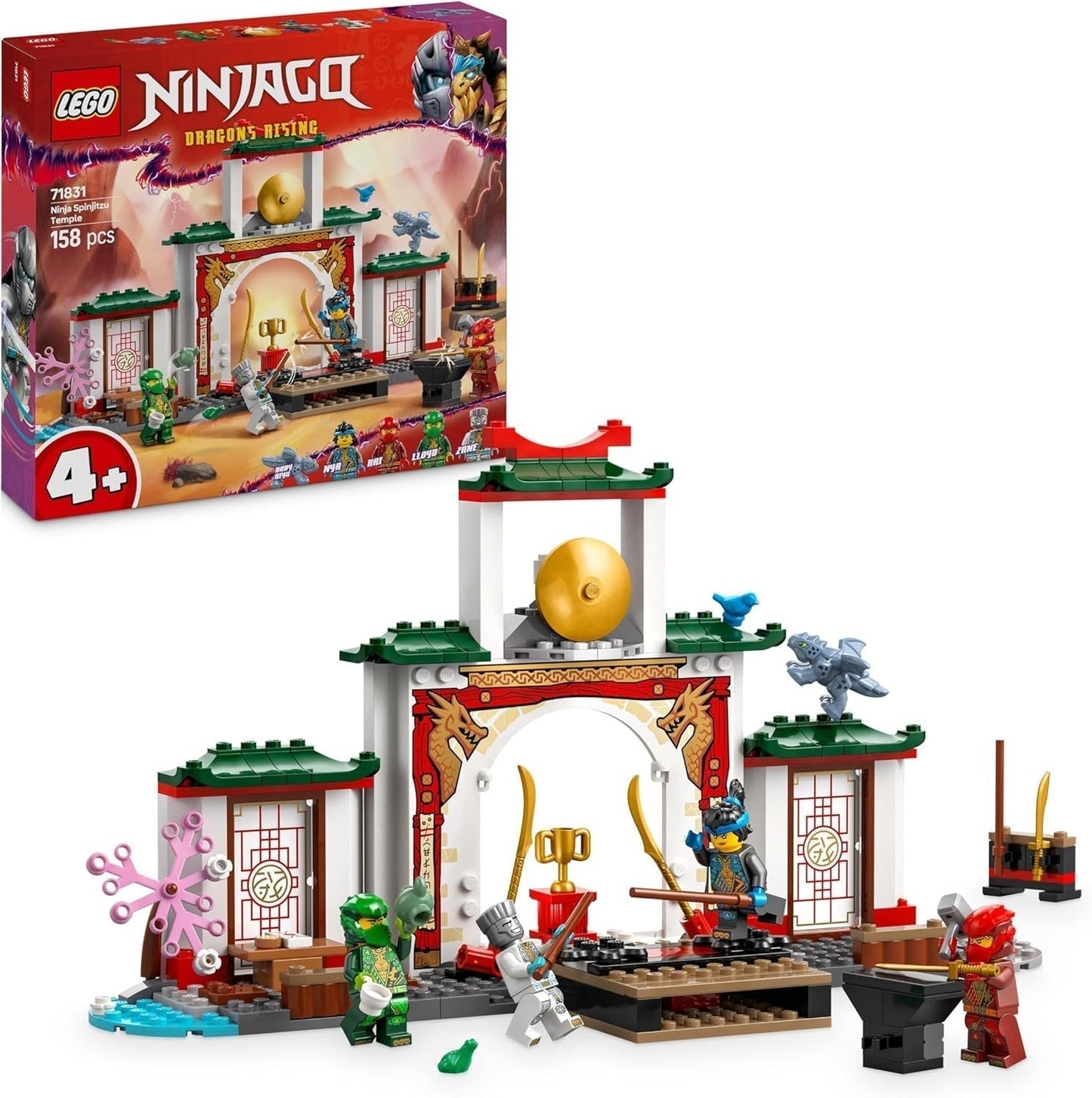 LEGO NINJAGO Templo Ninja Spinjitzu - Juego con 4 minifiguras y 1 figura de dragón - Set de construcción - Regalo de Navidad o cumpleaños para niños y niñas a partir de 4 años 71831 Juegos de construcción Besuche den LEGO-Store Título predeterminado