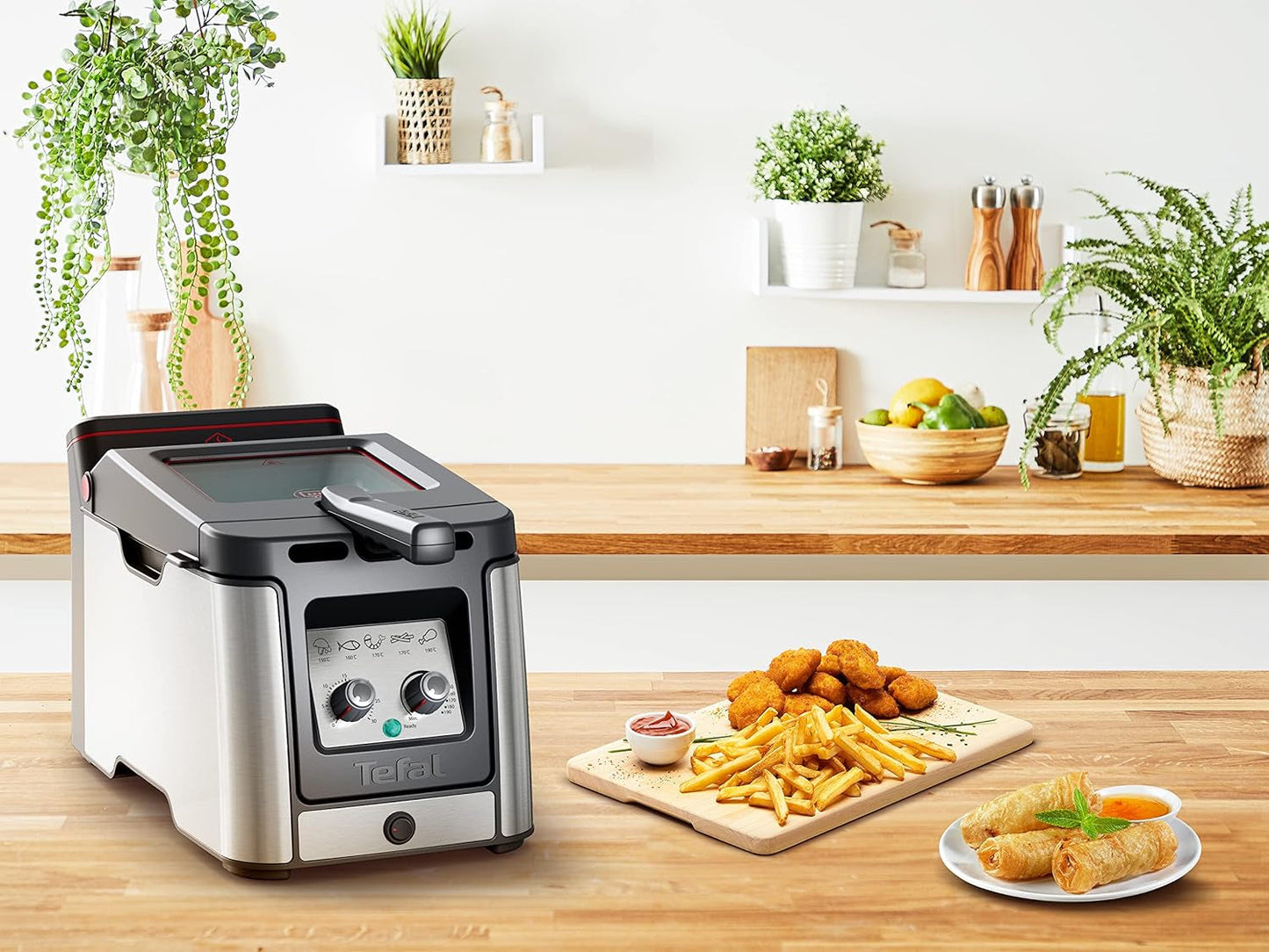 Freidora Tefal FR600D Clear Duo, fritura con menos humo y olores, 1,2 kg de capacidad, termostato, temporizador, gran ventana de visualización sin vaho Electrodomésticos Naty Shop