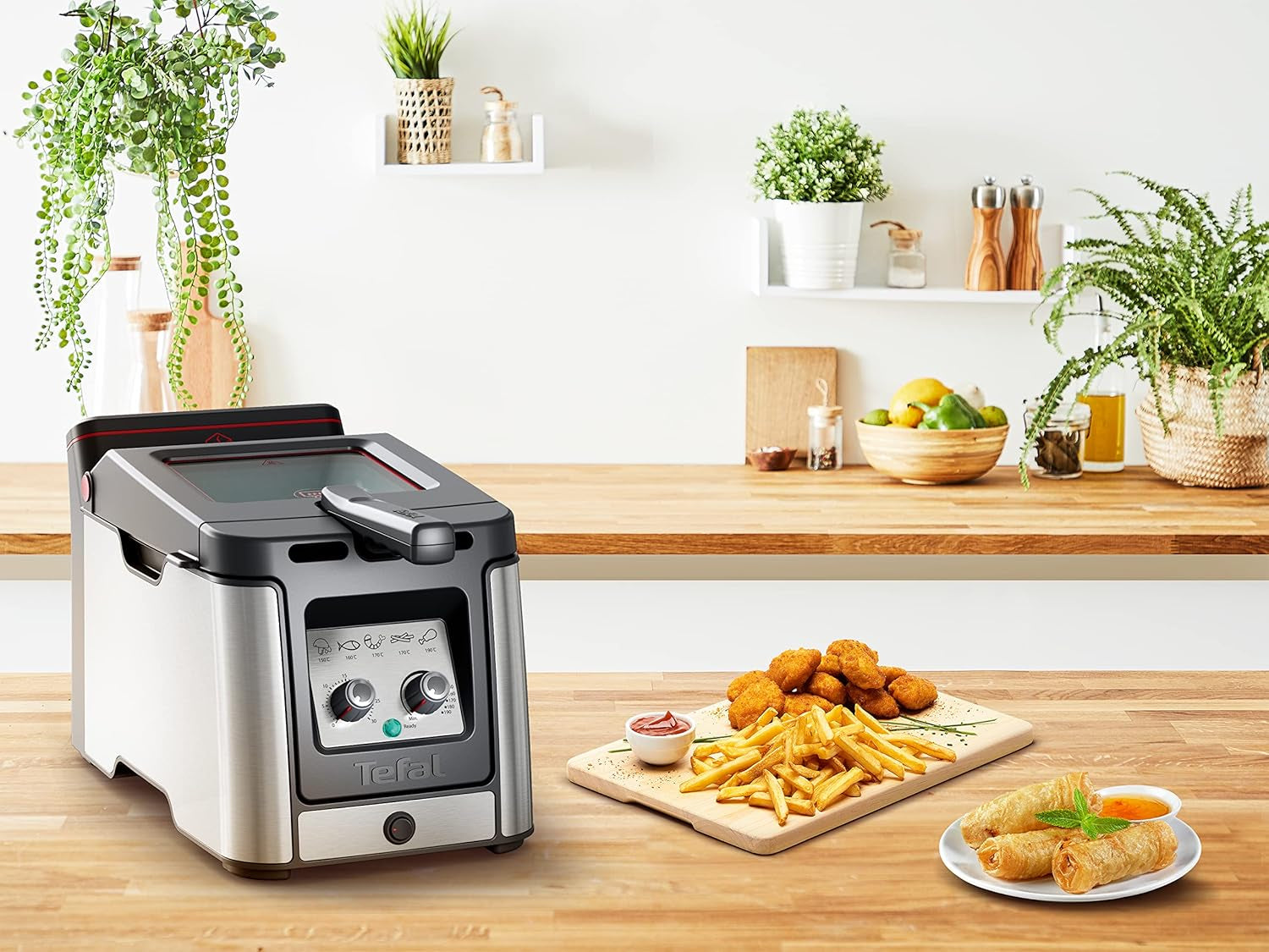 Freidora Tefal FR600D Clear Duo, fritura con menos humo y olores, 1,2 kg de capacidad, termostato, temporizador, gran ventana de visualización sin vaho Electrodomésticos Naty Shop
