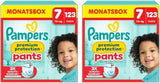 Pampers Premium Protection Pants talla 5, 144 pañales, 11 kg - 17 kg, con ajuste de 360° y puños suaves antifugas para una comodidad y protección óptimas