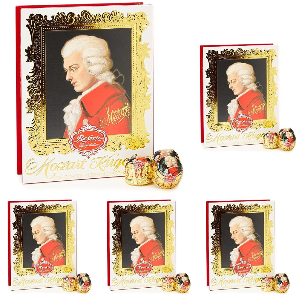 Mozart Barroco - Auténticas bolas de turrón de mazapán y chocolate amargo de Mozart, 12 piezas, 1 x 240 g (paquete de 5)