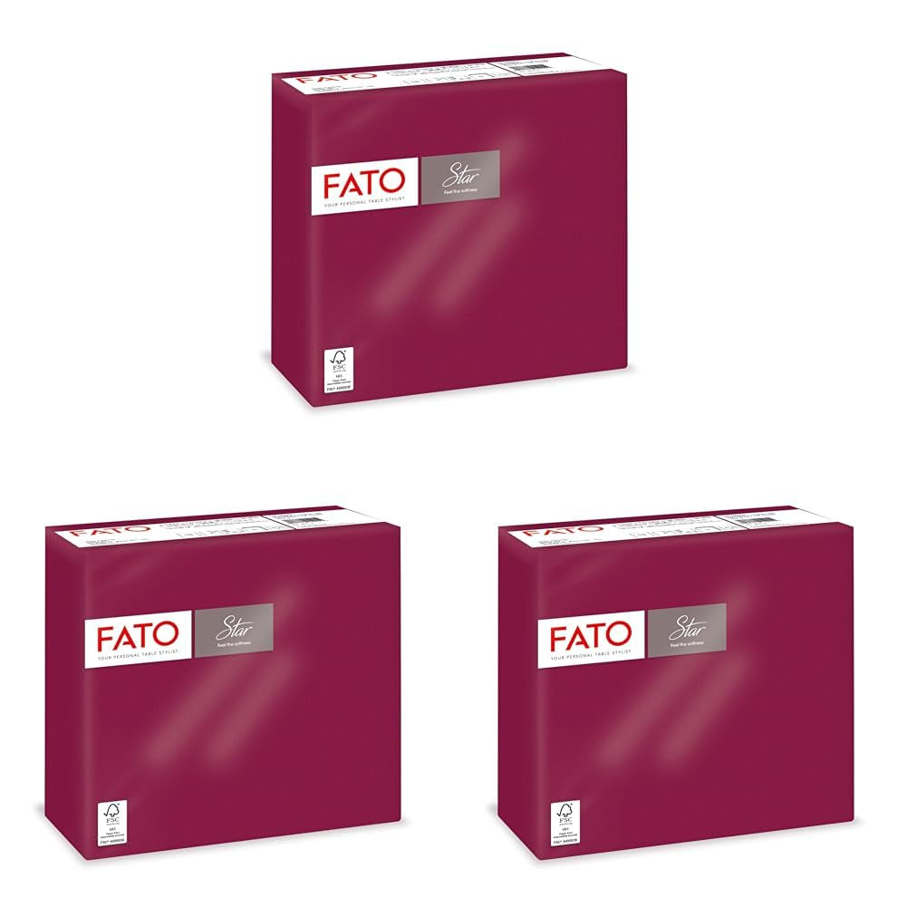 - Papel de seda desechable Suavidad y suavidad, paquete de 40, 38 x 38, tamaño 4 pliegues, 2 capas, color burdeos, papel de celulosa 100% pura, certificado Fsc (paquete de 3)