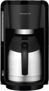 Rowenta Adagio Cafetera Espresso con Filtro, Jarra Térmica de Acero Inoxidable, Mantiene el Café Caliente hasta 4 Horas, Capacidad para 10-15 Tazas, Capacidad de 1,25 L, Cesta de Filtro Extraíble, Apagado Automático, Negra, CT3818