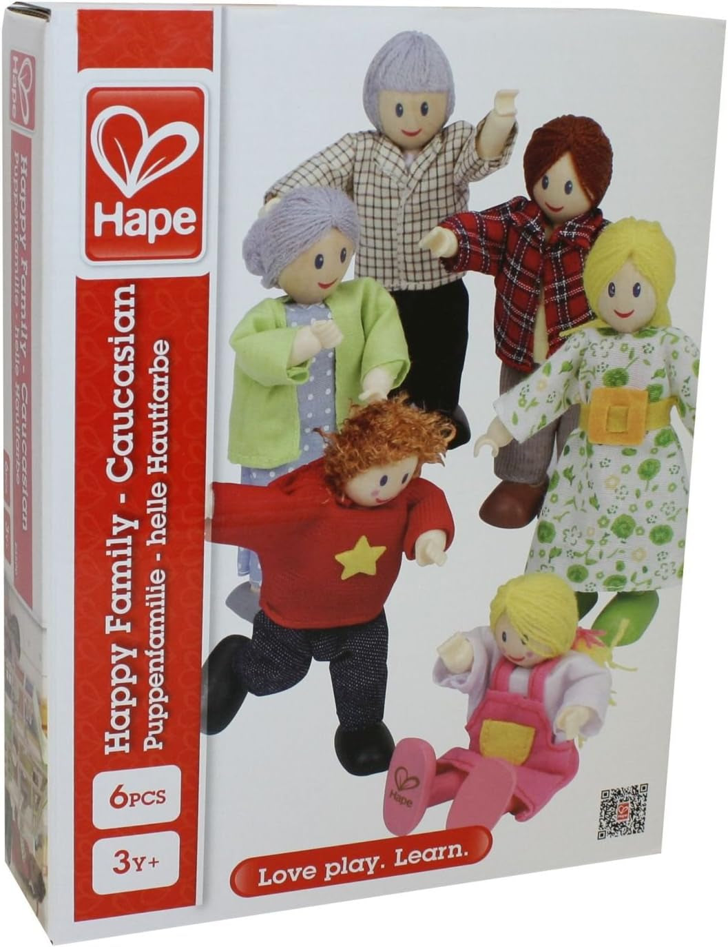 Hape E3401 Casa Four Seasons, Amueblada y E3500 - Familia de Muñecas, Piel Clara
