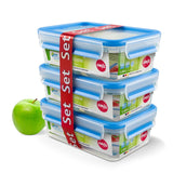 Emsa 508558 Contenedores de almacenamiento de alimentos Clip & Close | Juego de 3 piezas | 3 x 1 litro | -40 a +100 grados | plástico | 100% sellado | Sello especial de frescura Cajas de almacenamiento de alimentos Naty Shop Título predeterminado