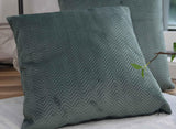 Almohada tipo caja para cortina Almohada decorativa L x A 45X45 cm Jacquard verde "Greta" con diseño de espiga Cuidado fácil Cierre de cremallera Relleno suave 320G - Variedad de colores, 2023510 Almohadas de viaje Naty Shop Saludos
