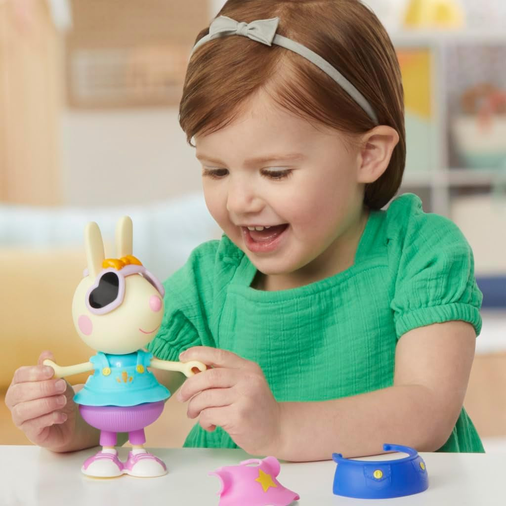 Peppa Pig Luisa Spoon - Figura divertida de vestir, muñeca de niña de 15 cm con ropa y accesorios de vestir, juego de juguetes interactivos para niños pequeños de 3 años en adelante