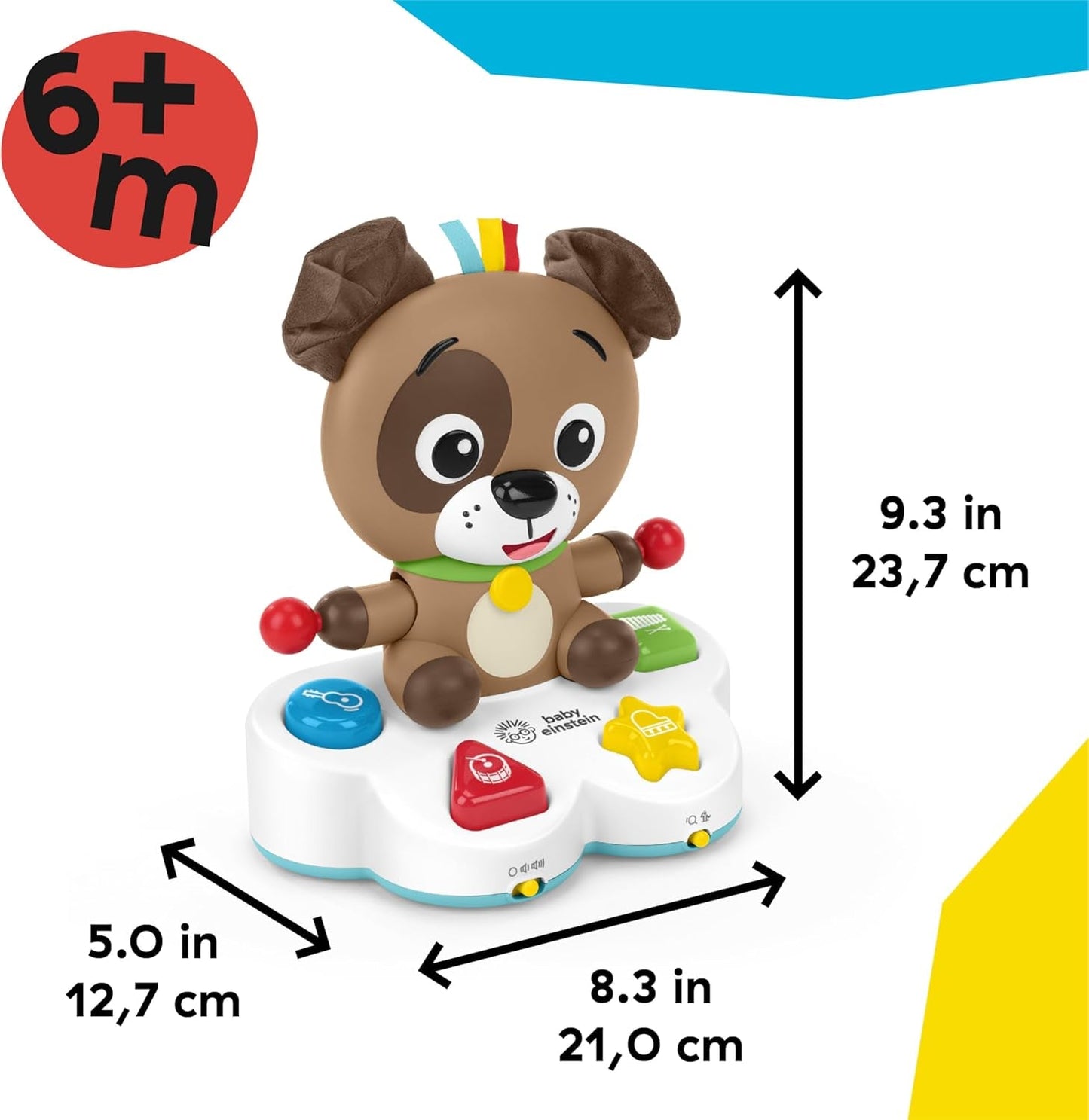 Baby Einstein, Drum & Learn Dean Juguete Musical de Aprendizaje - Juguete Bebé Multisensorial, 2 Modos de Juego, Colores, Formas e Instrumentos, Más de 50 Sonidos, A Partir de 6 Meses Juguetes Bebé Naty Shop