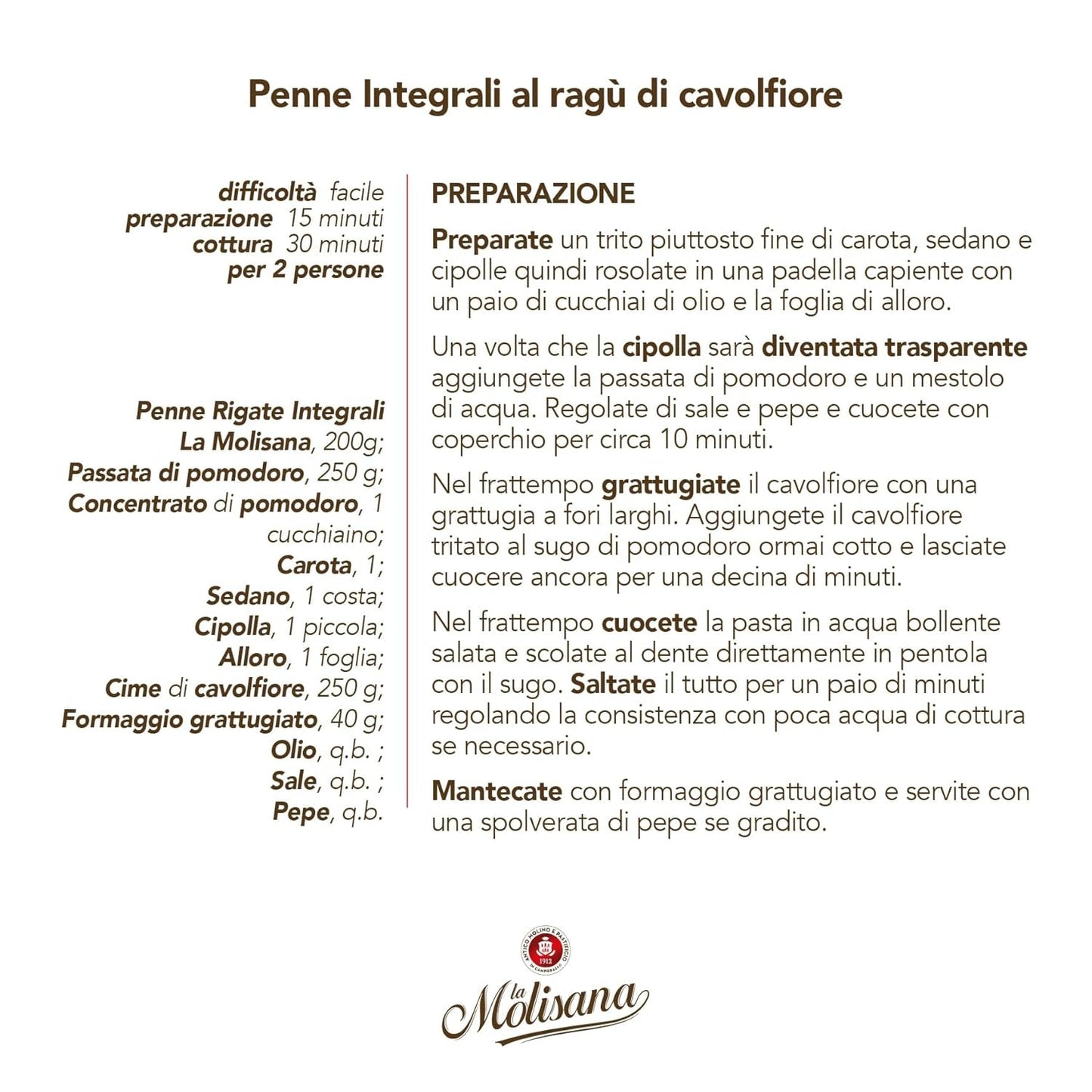 N°20 Penne Régate Integrale Paté 500 g - Lote de 6