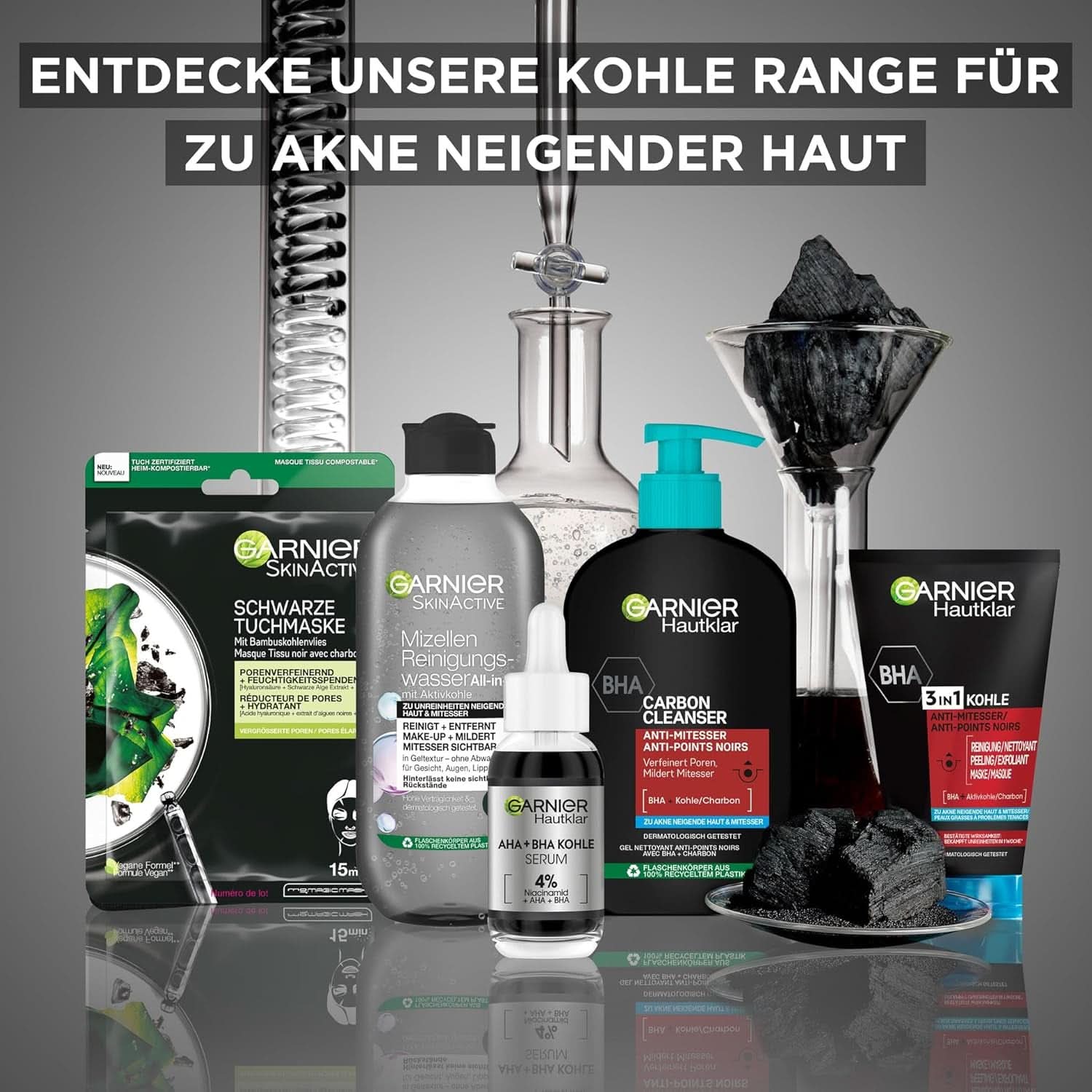 Garnier Charcoal Cleanser Gel Limpiador Facial Contra Puntos Negros y Espinillas 250ml Ducha y Baño Naty Shop