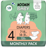 Pañales Moomin Baby Eco, talla 3, 5-8 kg, 48 piezas, pañales suaves premium | Suave y agradable para la piel, transpirable, absorbente, sin productos químicos innecesarios |