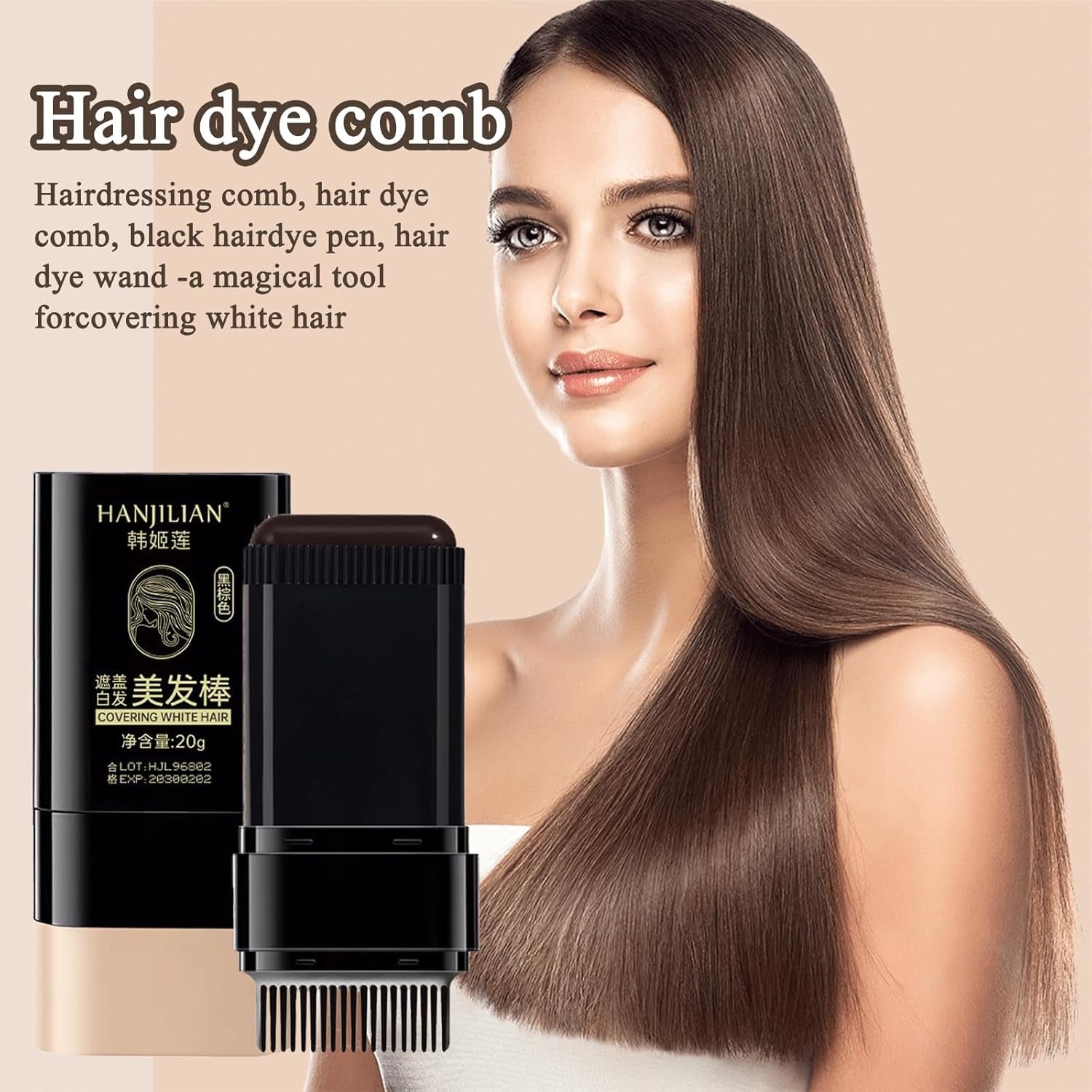 2 Piezas de Polvo de Rayita Marrón Oscuro, Polvo de Rayita, Corrector de Rayita, Lápices de Color de Cabello con Peine, Herramienta para Cobertura de Cabello Gris para Mujeres y Hombres (40 g, Marrón Oscuro) Naty Shop Tinte para el Cabello