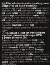 Lindt HOLA Tarta de queso con fresas y chocolate | Barra 100g | Chocolate con leche con relleno de crema de quark de fresa | Barra de chocolate | Regalo de chocolate (paquete de 5)