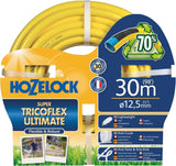 Manguera HOZELOCK - Ultramax 12,5 mm x 30 m, hasta 70 % de PVC reciclado, robusta, resistente a la intemperie, antitorsión, resistente a dobleces y aplastamientos, gris