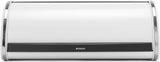 Brabantia Caja de pan para panecillos - Caja de almacenamiento compacta para pan, bagels y panecillos en la encimera, con tapa plana, acero resistente - tamaño mediano - negro mate Cajas para almacenar alimentos Naty Shop Soft beige L