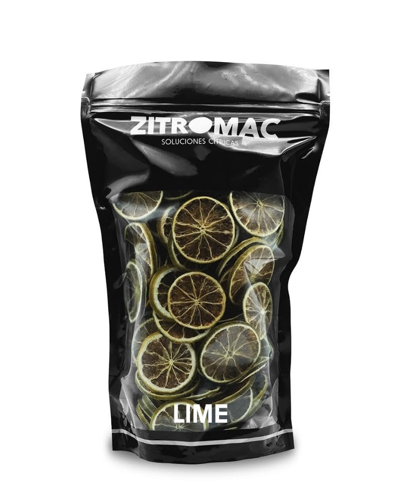 200gr Limas secas para cóctel|frutos secos para cócteles sin azúcar, decoración, repostería, Navidad, bebidas, té|100% natural Rodajas de lima seca para ginebra, velada de cóctel Productos secos Naty Shop Limas