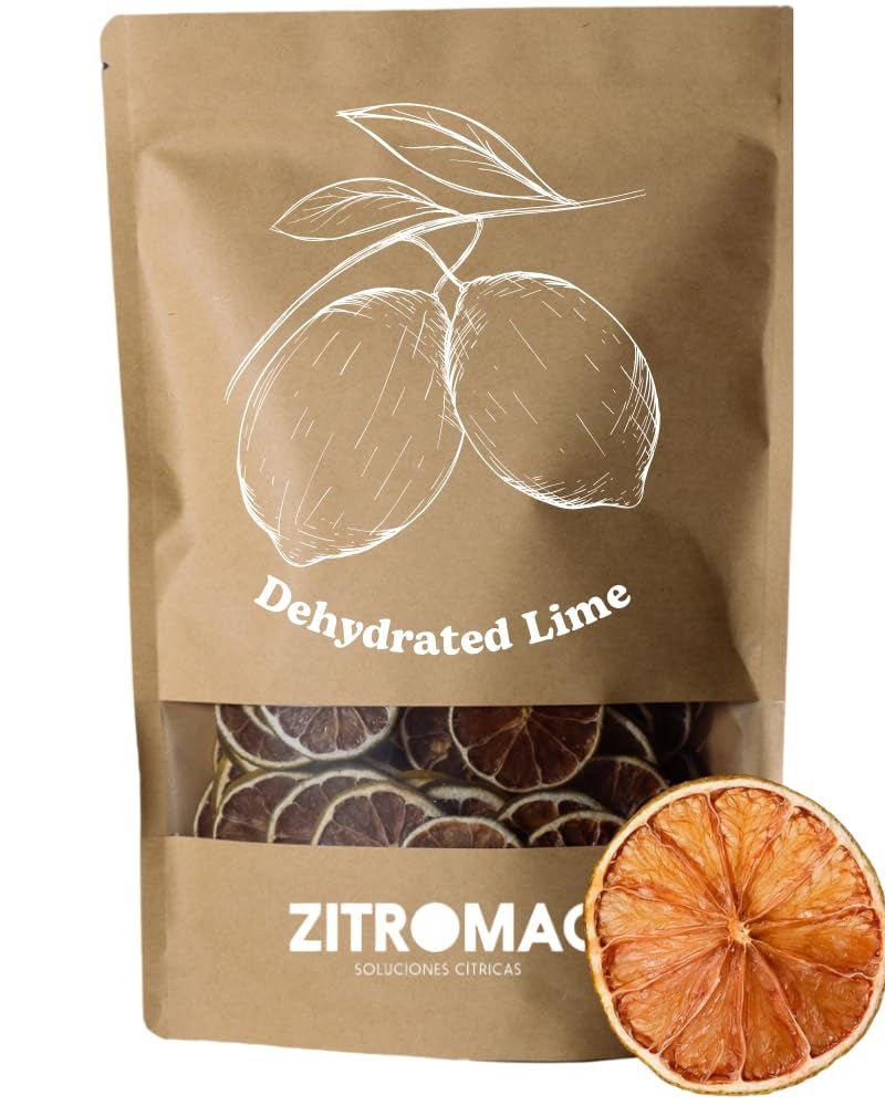 200gr Limas secas para cocktail|frutos secos para cócteles sin azúcar, decoración, repostería, Navidad, bebidas, té|100% natural Rodajas de lima secas para ginebra, cocktail de noche Productos deshidratados Naty Shop Limas 100Gr