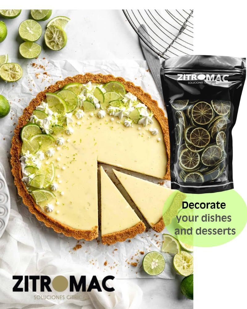 200gr Limas secas para cocktail|frutos secos para cócteles sin azúcar, decoración, repostería, Navidad, bebidas, té|100% natural Rodajas de lima secas para ginebra, cocktail de noche Productos deshidratados Naty Shop
