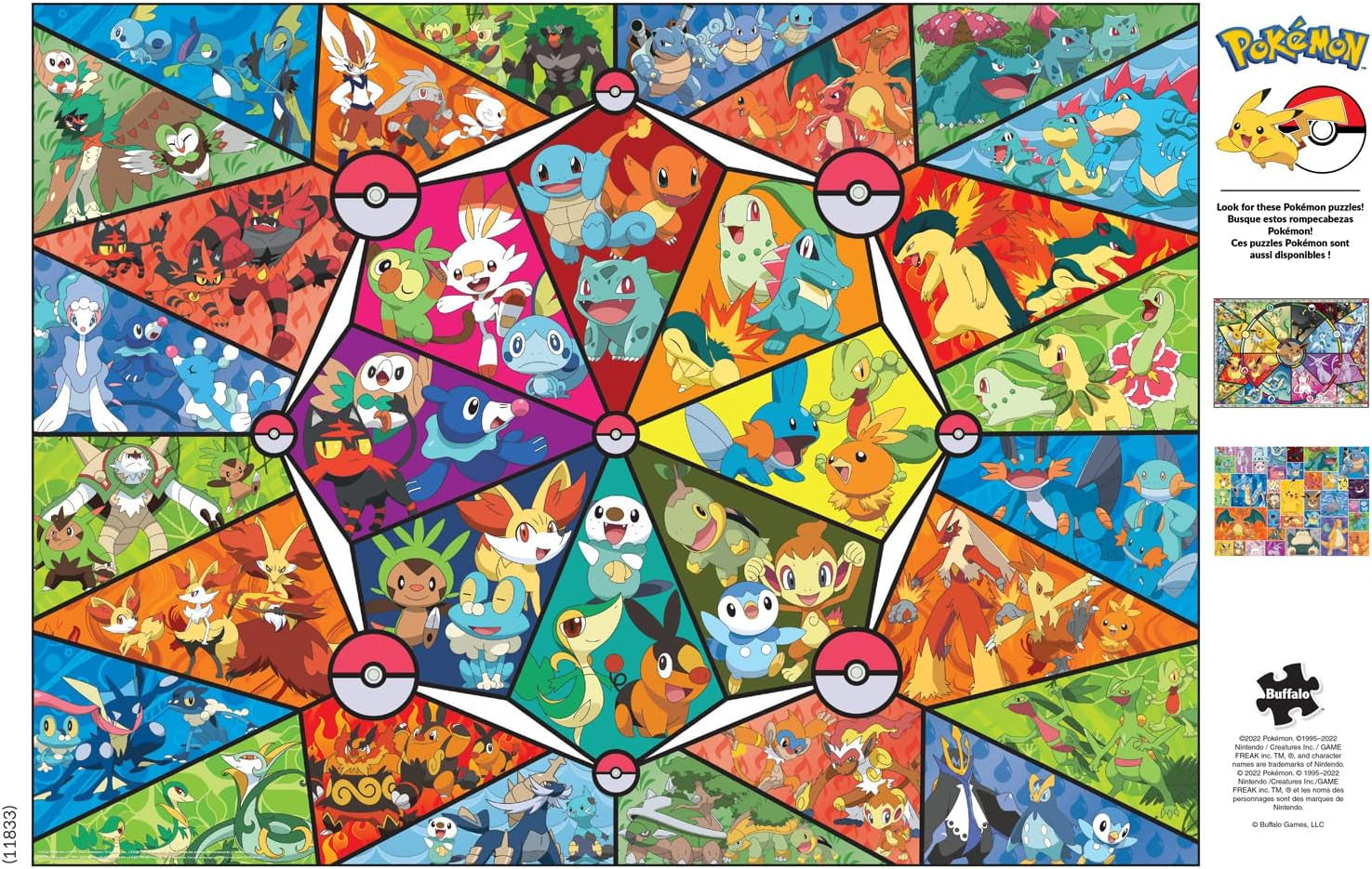 Buffalo Games - Pokemon - Vidrieras de iniciación - puzzle 1000 piezas Puzzle Naty Shop
