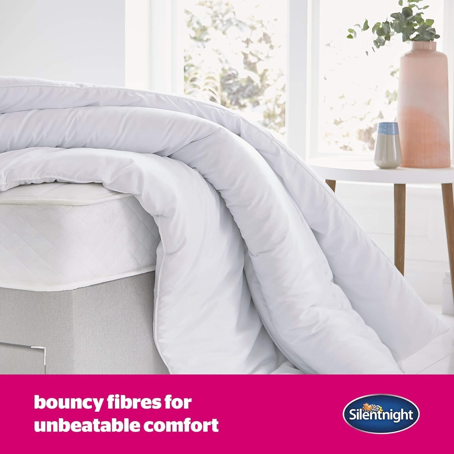 Colcha Silentnight "Ultrabounce", microfibra, blanco, cama individual Edredones y edredones Naty Shop