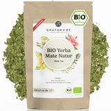 Té de yerba mate orgánico El original 1 kg de té de mate suelto alto en cafeína Sin tostar Hojas de mate secadas al aire probadas en laboratorio Envasadas en Alemania Calidad premium Gräfenhof