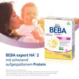 BEBA Expert HA 2 Leche de continuación a partir de los 6 meses, papilla con proteínas hidrolizadas, solo lactosa, sin aceite de palma, pack de 6 (6 x 550 g) Naty Shop
