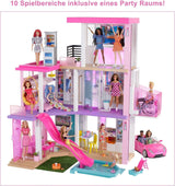Barbie Dream House (114 Cm), Casa de Muñecas de 3 Pisos, Piscina, Tobogán, Elevador de Silla de Ruedas, 75 Accesorios, Muñecas, Apta como Regalo para Niños de 3 Años en Adelante, GRG93 Naty Shop Casas de Muñecas