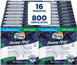 Hora feliz | Toallitas de doble capa | 16 paquetes À 50 piezas À 33 X 33 Cm | Certificado FSC | Electricidad 100% renovable | Envases reciclables fabricados con plástico reciclado.