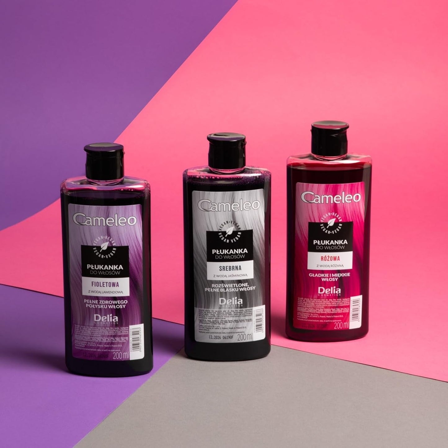Cameleo - Tónico para el cabello rosa agua de rosas sin tinte amarillo Color de cabello semipermanente - Para cabello rubio y gris - Color y cuidado - Sin parabenos | 200 ml tinte para el cabello Naty Shop