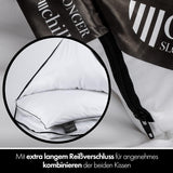 Almohada 80X80 Cm - diseño 2 en 1 - almohada en almohada - almohada grande para dormir transpirable y lavable y 100% vegana - 2 almohadas 3 opciones - almohada con relleno de 600G y 1200G Naty Shop almohadas estándar
