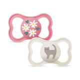 Chupete de silicona MAM Air 2 unidades Diseño extra ligero y ventilado Chupete respetuoso con los dientes Hecho de silicona especial MAM SkinSoft con caja para chupete 6-16 meses Oso/Rinoceronte