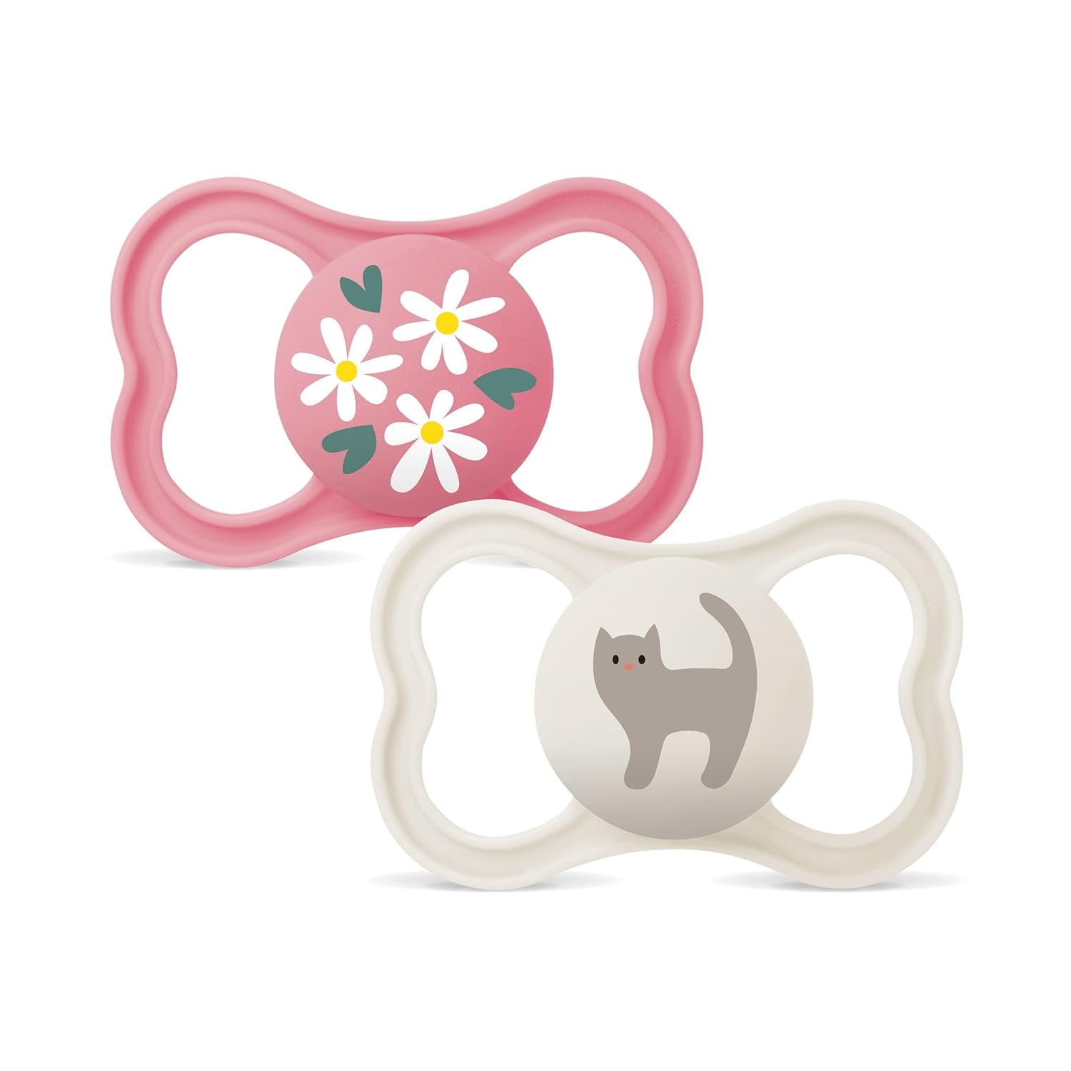 Chupete de silicona MAM Air 2 unidades Diseño extra ligero y ventilado Chupete respetuoso con los dientes Hecho de silicona especial MAM SkinSoft con caja para chupete 6-16 meses Oso/Rinoceronte