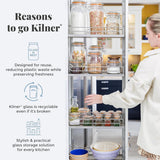 Tarro de desayuno Kilner con cuchara / 350 ml, Ø 9,5 cm / 5 piezas | vaso de muesli para llevar / no tóxico / recipiente de vidrio con tapa para muesli, gachas y yogur / recipiente para avena durante la noche Naty Shop Food Storage Boxes