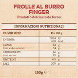 Frolle Al Burro Dedos. Biscotti preparado tradicionalmente Come Una Volta. Ideal Come Fine Pasto Goloso, Ma Anche Da Abbinare Al the O Al Caffè. Envase Sí 150 G