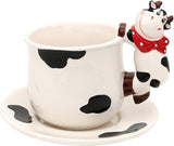 Caja de almacenamiento de cerámica de vaca Dekohelden24, aprox. 12 x 11 x 20,5 cm, 20 Cajas para conservar alimentos Naty Shop Vaso con plato