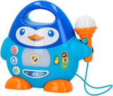 Reproductor de música karaoke WinFun, diseño de pingüino, con luces intermitentes y efectos de eco, en color azul, estilo juguetón, conexión USB Baby Toys Naty Shop Default Title