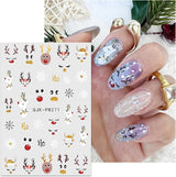 JMEOWIO Nagelsticker Weihnachten 10 Blatt Nail Art Sticker Selbstklebend Nagelaufkleber Glitter Schneeflocke Navidad Invierno Urlaub Oro Decoración Nageldesign Zubehör