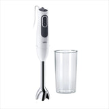 Braun Multiquick 3 MQ 3135 Batidora de salsas - Pürierstab Mit 11 Geschwindigkeiten plus Turbo-Stufe & Edelstahl-Mixfuß, 750 Watt, Inkl. 600 ml mix-/messbecher, schneebesen & zerkleinerer, weiß/grau cocina naty shop single mq 3100