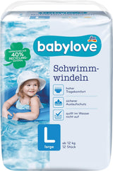 Pañales de baño talla L (10 - 14 kg), paquete de 12