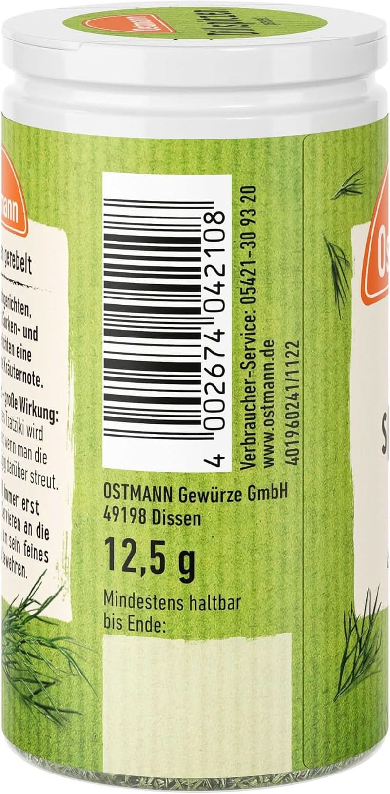 Ostmann - eneldo picado, 12,5 gramos Condimente Naty Shop