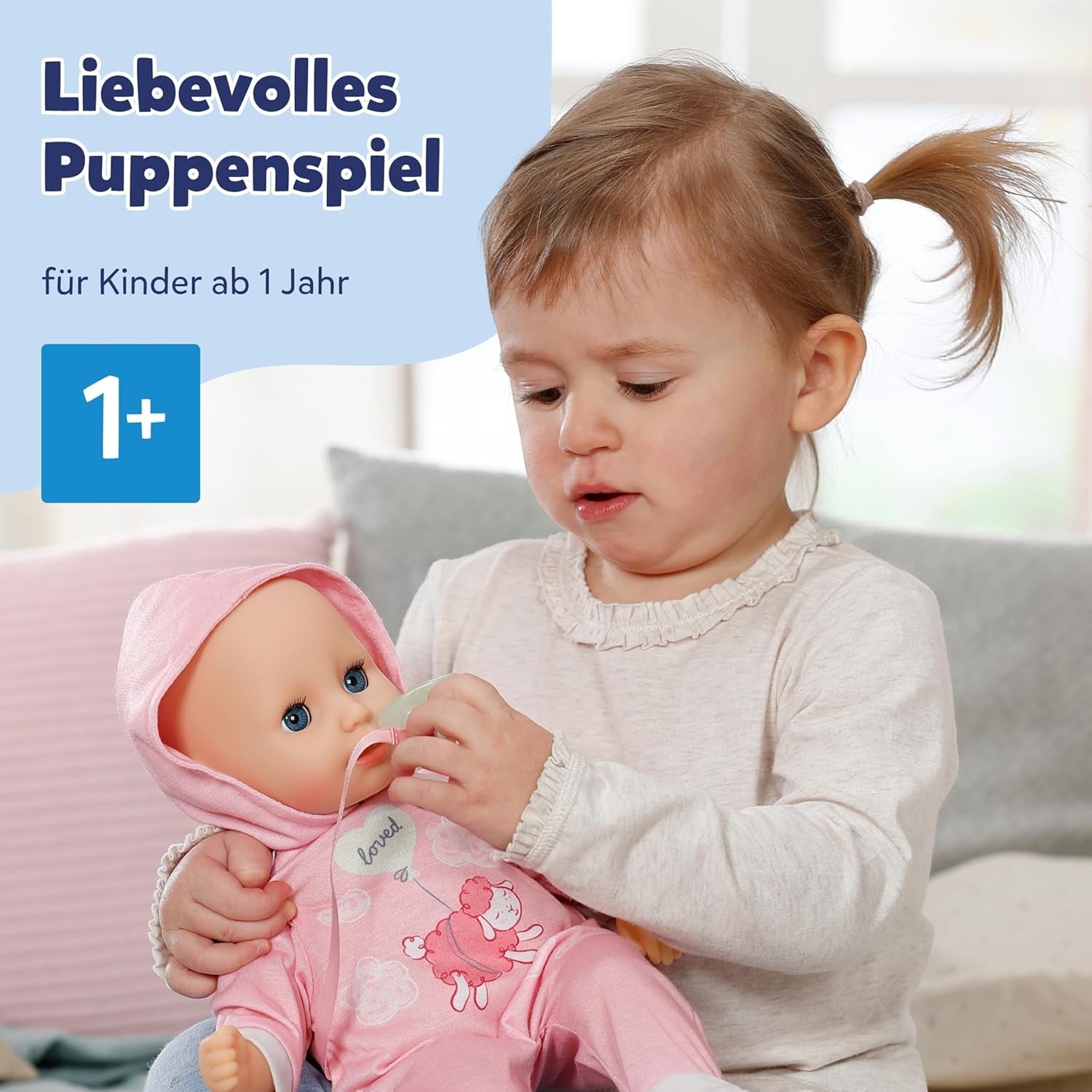 BABY Born Hannah Play with Me - Muñeca bebé con 5 funciones - Cuerpo de material blando incluidos accesorios - Muñeca de 36 cm - Funciona con pilas - Apto para niños a partir de 1 año