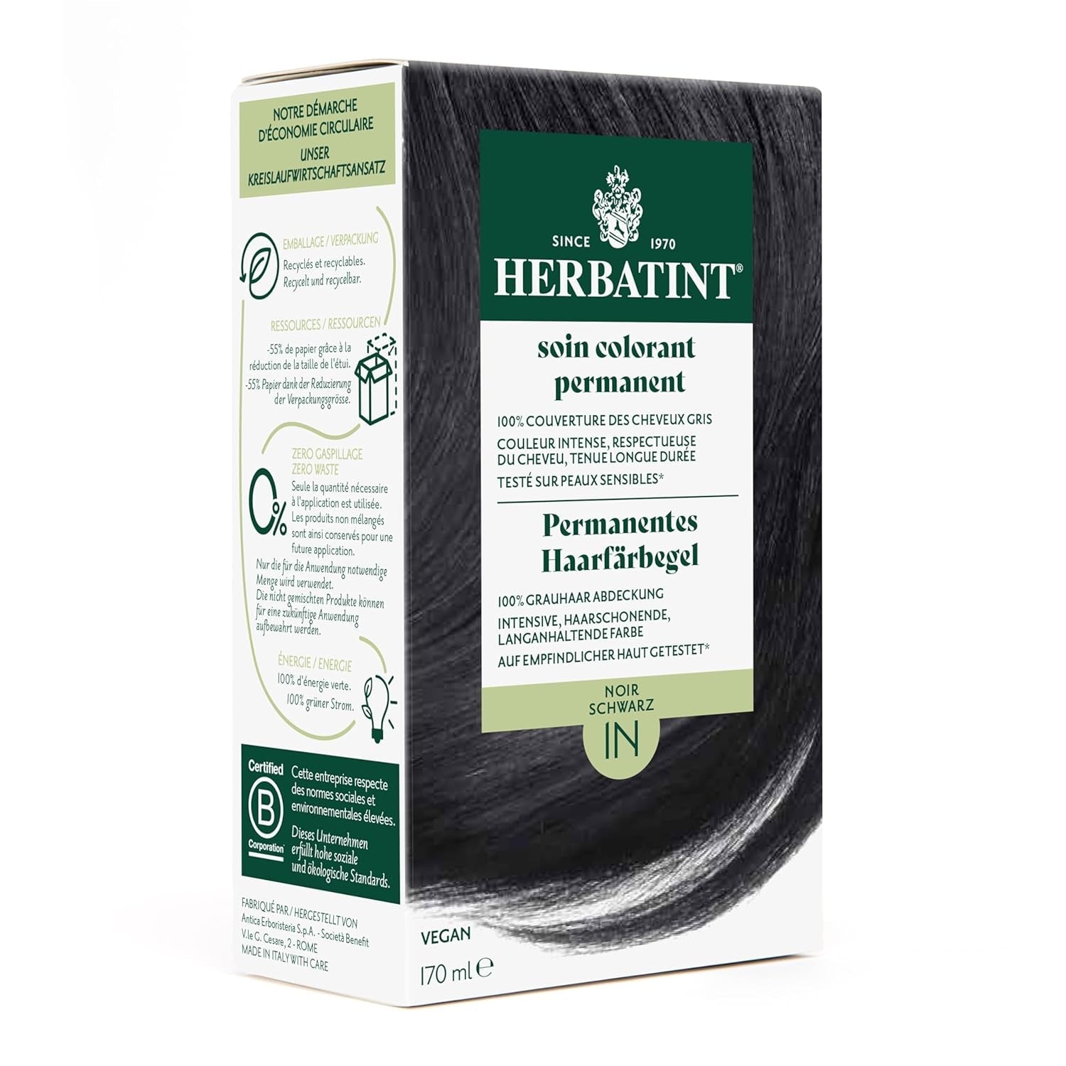 Tinte permanente en gel 6N rubio oscuro - 170 ml I Sin amonia, 100% de cobertura de las canas I Probado en pieles sensibles, con 8 extractos de plantas