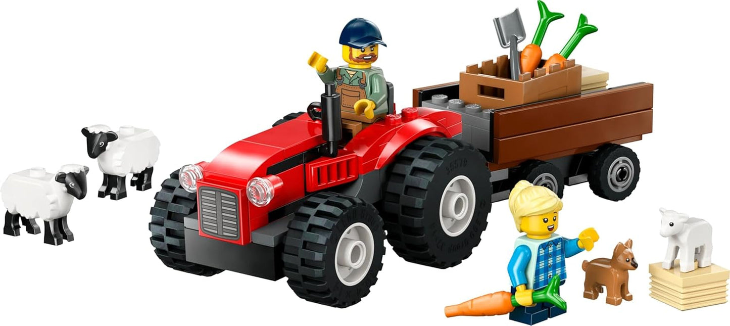 LEGO City Tractor con remolque - Juguete de granja con tractor y figuras de animales - Sets de juego Montessori para niños y niñas a partir de 4 años - Regalo con 2 minifiguras 60461 Juegos de construcción Besuche den LEGO-Store