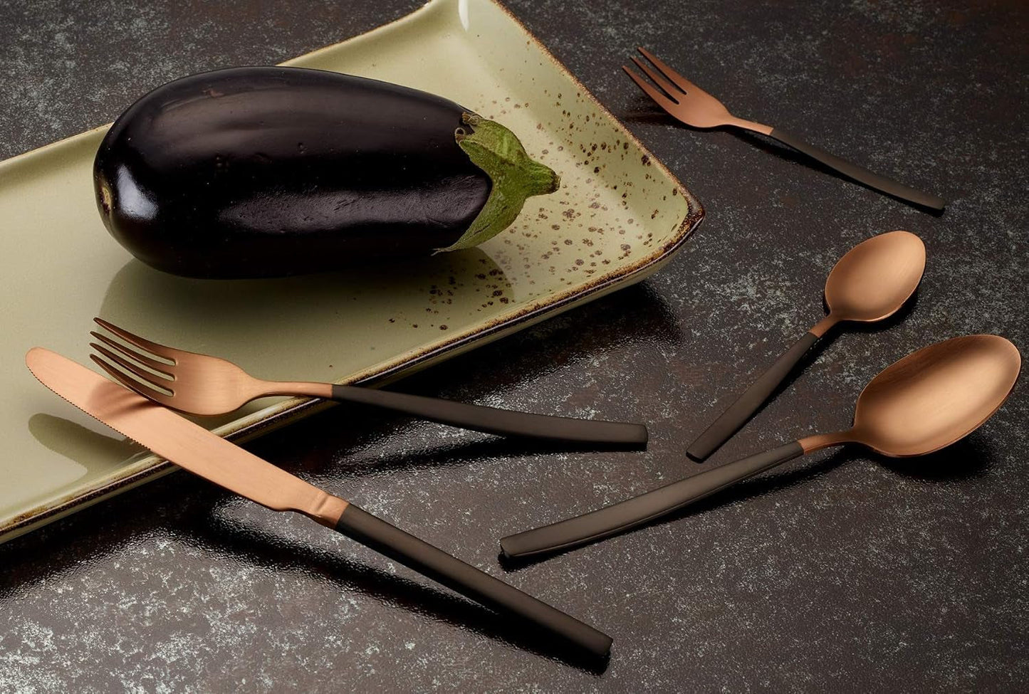 Juego de cubiertos Echtwerk Positano Due-Bronze, Black Edition, 20 piezas, 4 personas Cocina Naty Shop