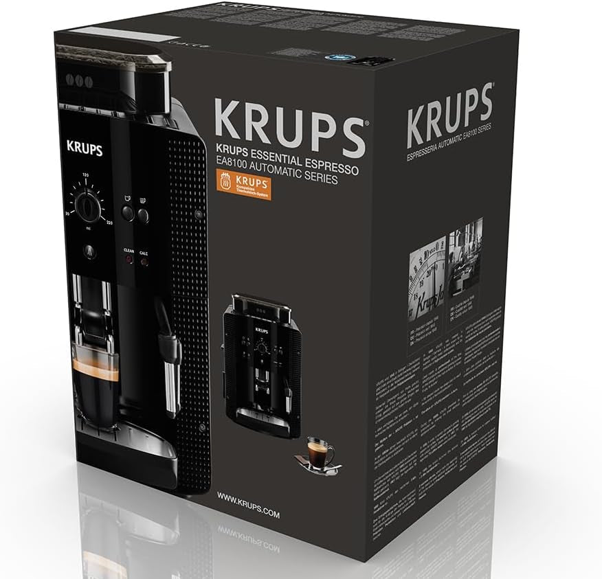 Krups Roma EA81M8 Cafetera espresso 1,7 L, 3 niveles de temperatura, 3 texturas de café molido, Negra