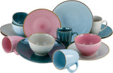CreaTable, 22506, serie COZY DAY, juego de vajilla de 16 piezas para 4, servicio combinado de porcelana, apto para lavavajillas y microondas, fabricación de calidad