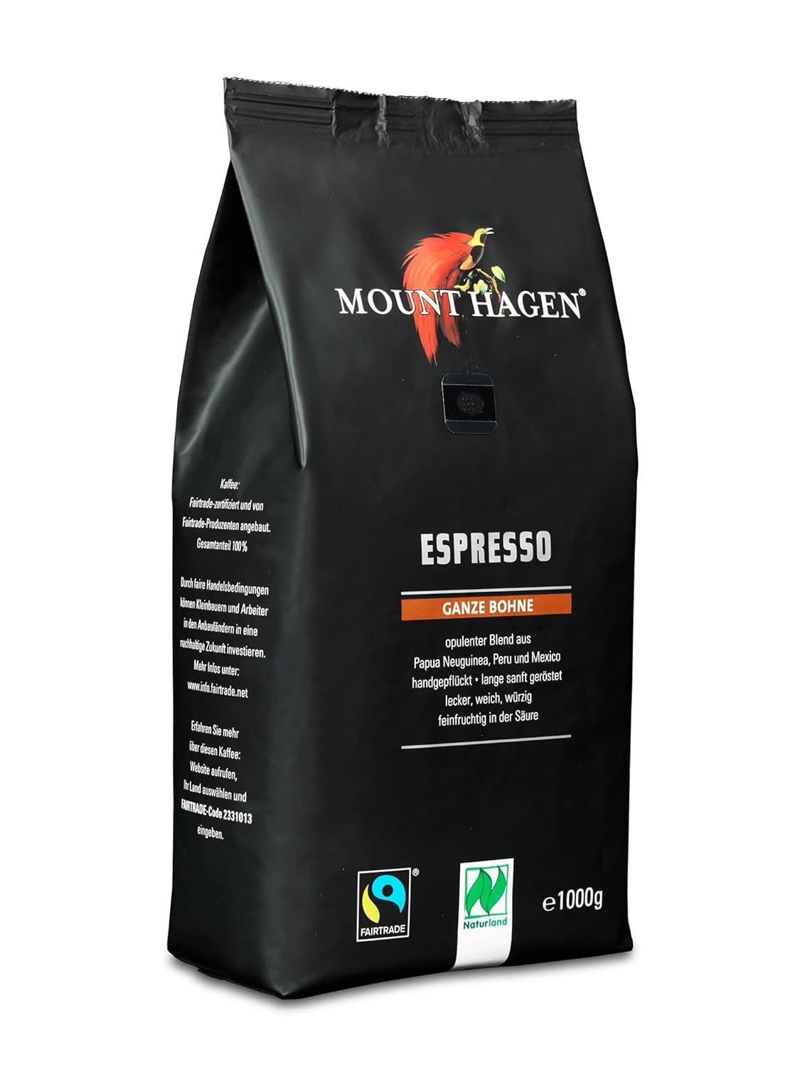 , tostado oscuro, espresso ecológico FT Naturland, 1 kg de granos enteros